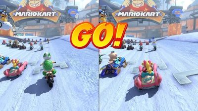17 minutos de puro gameplay a pantalla partida de Mario Kart World