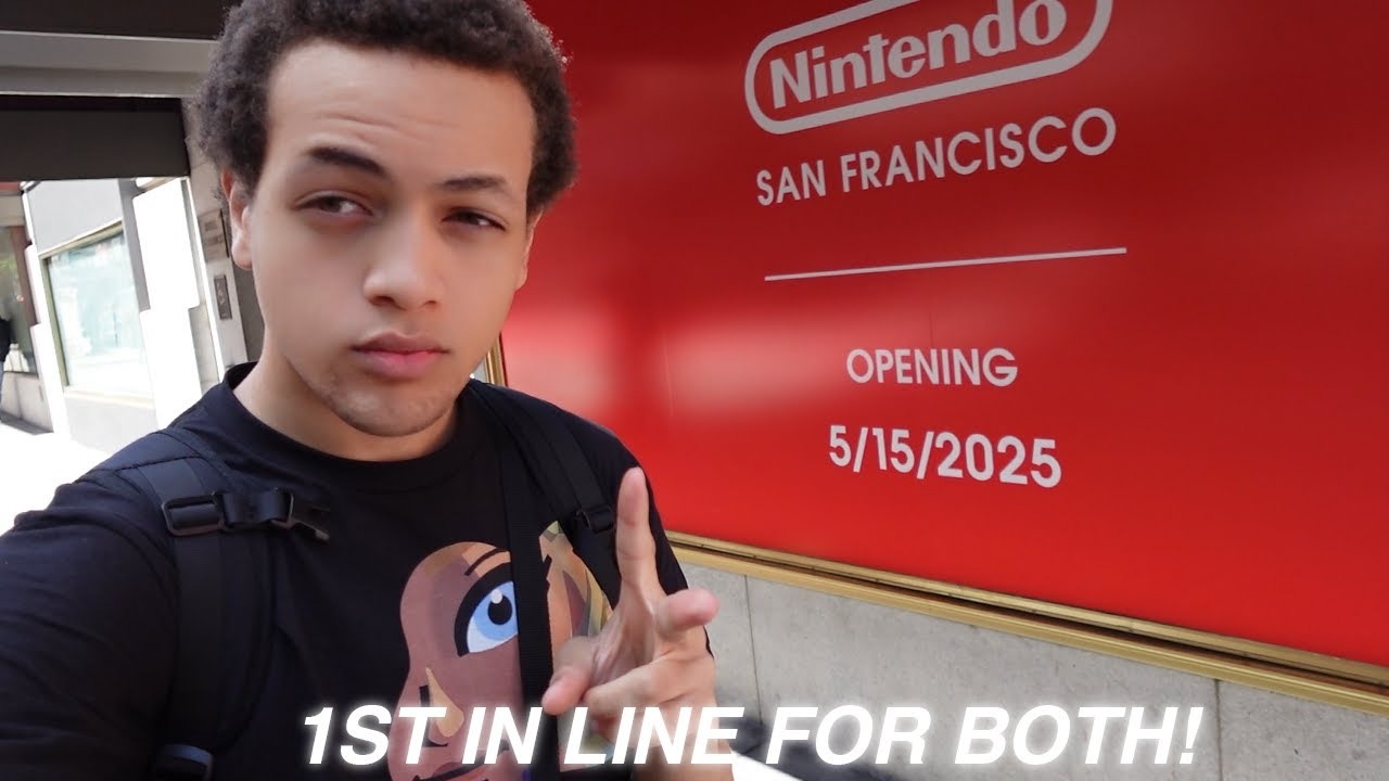 Este fan ya es el primero en la cola para conseguir una Switch 2 en Nintendo San Francisco, y eso que la tienda ni siquiera se ha inaugurado aún