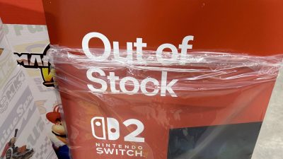 Nintendo está enviando a las tiendas este cartel de «Sin stock» de Switch 2