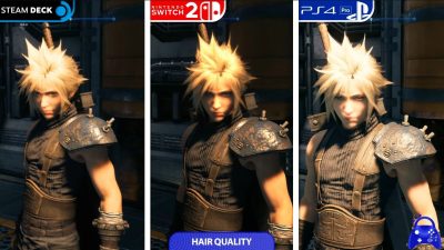 Comparativa en vídeo de Final Fantasy VII Remake Intergrade: Steam Deck vs. Nintendo Switch 2 vs. PS4 Pro