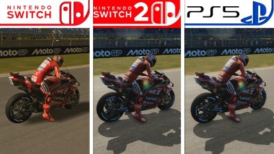 Comparativa en vídeo entre Nintendo Switch vs. Nintendo Switch 2 vs. PS5 de MotoGP 26